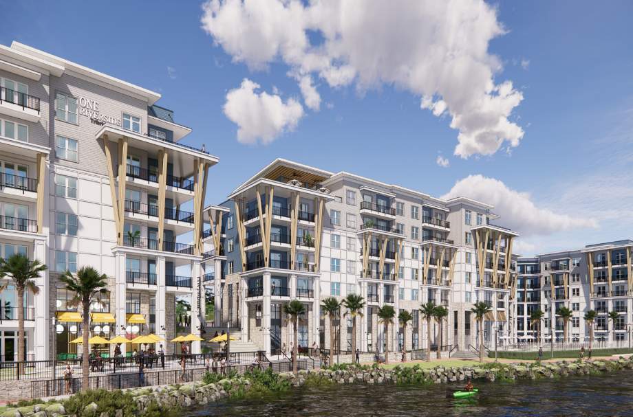 The One Riverside development planned at the former Times-Union site.