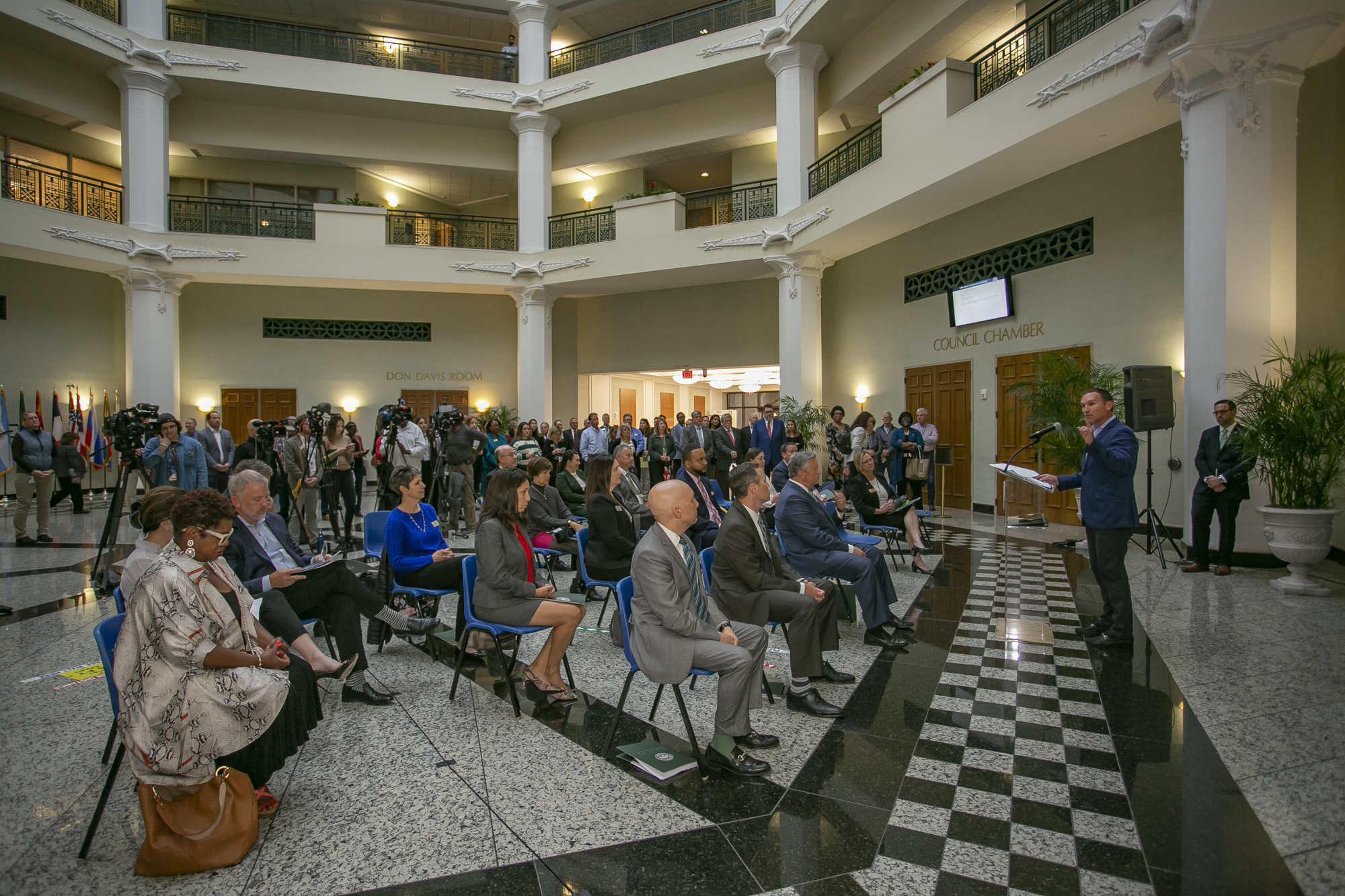 The news conference announcing the law school was in the City Hall Atrium. (City of Jacksonville photo)
