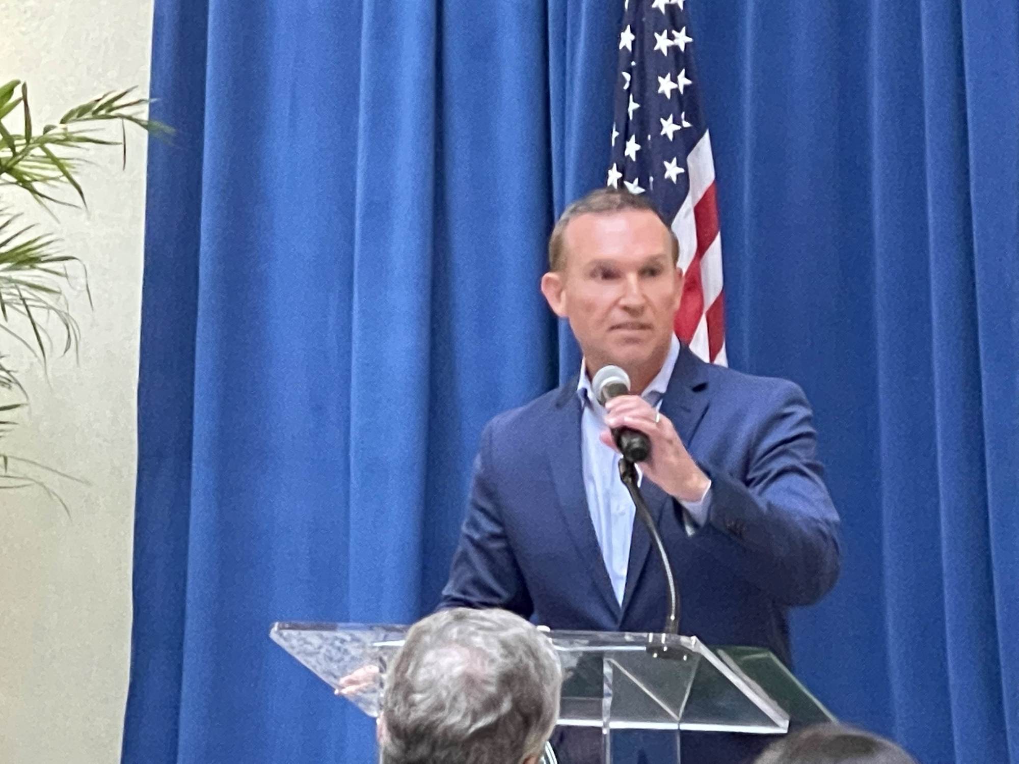 Jacksonville Mayor Lenny Curry said the city is pledging $5 million toward the school.  (Photo by Mike Mendenhall)