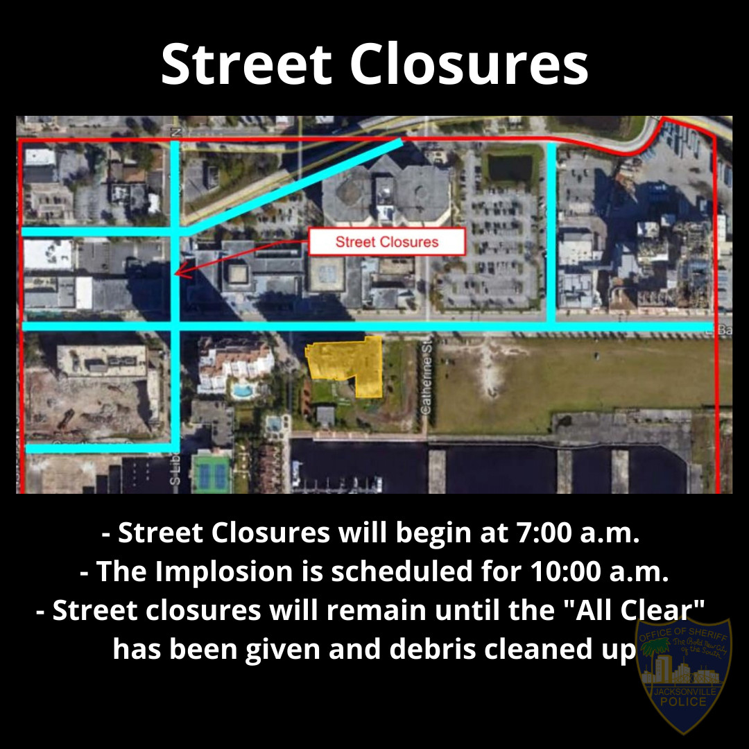 Plans for street closures for the Berkman II implosion Sunday, March 6.