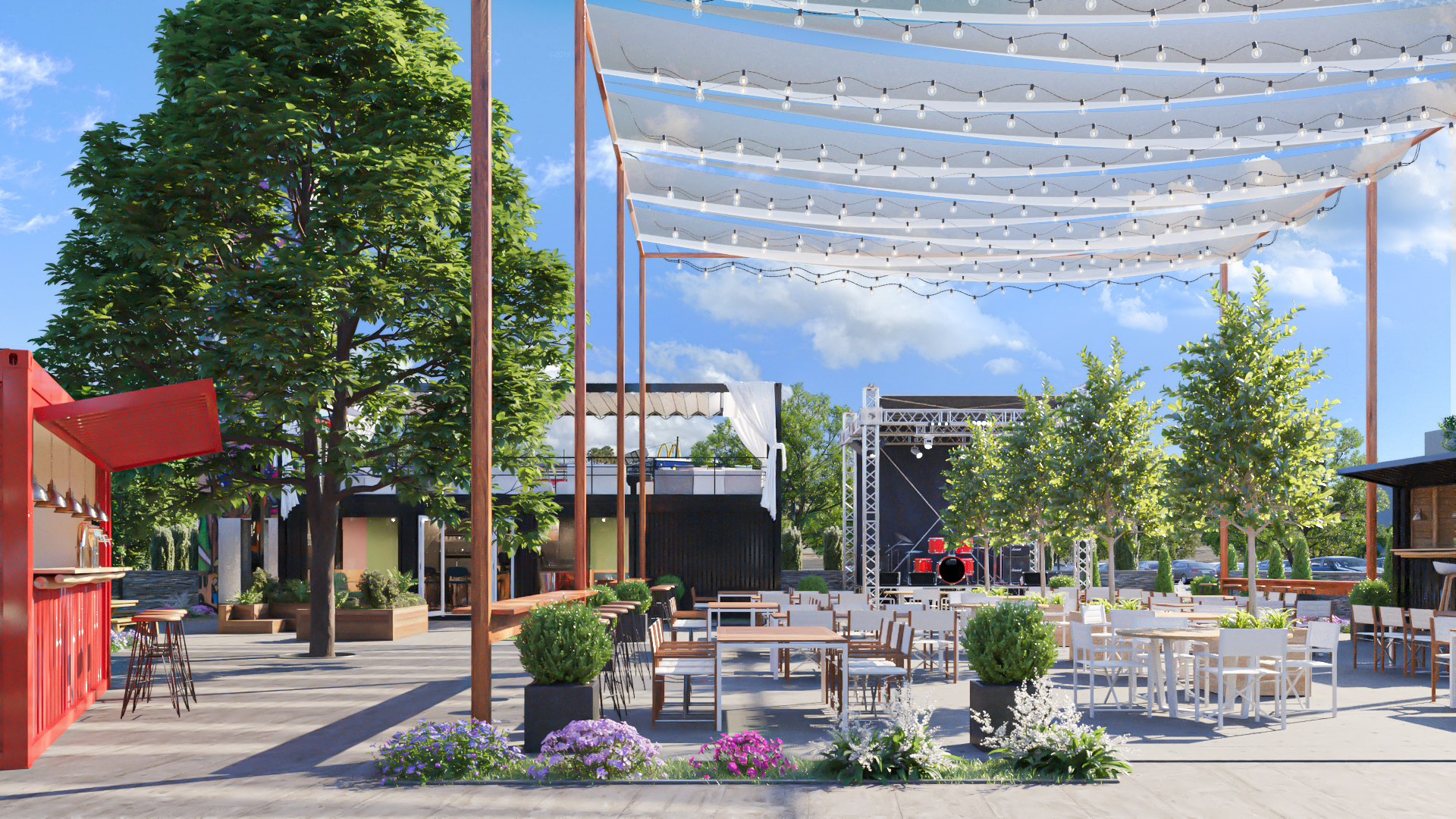 A shipping container food court and entertainment complex is part of the plan for the shopping center.