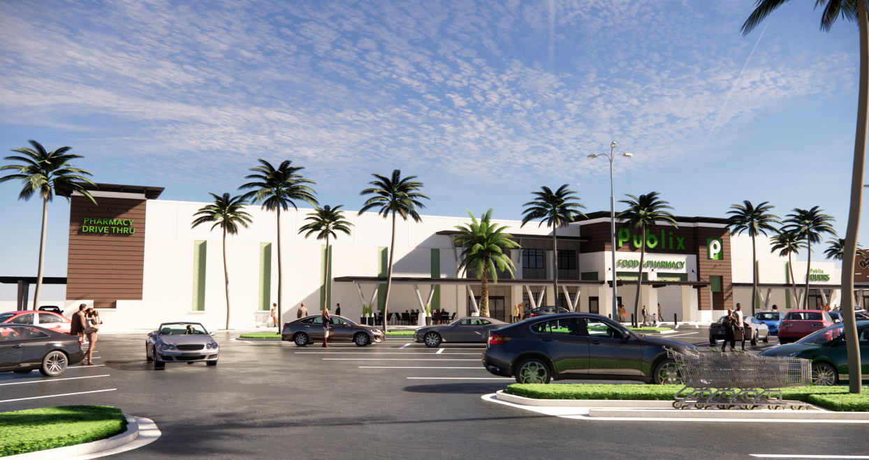 Two permits comprise the $6 million, 48,848-square-foot Publix building and the $650,000 grocery facade and 2,100-square-foot retail shell for the Publix Liquors store.