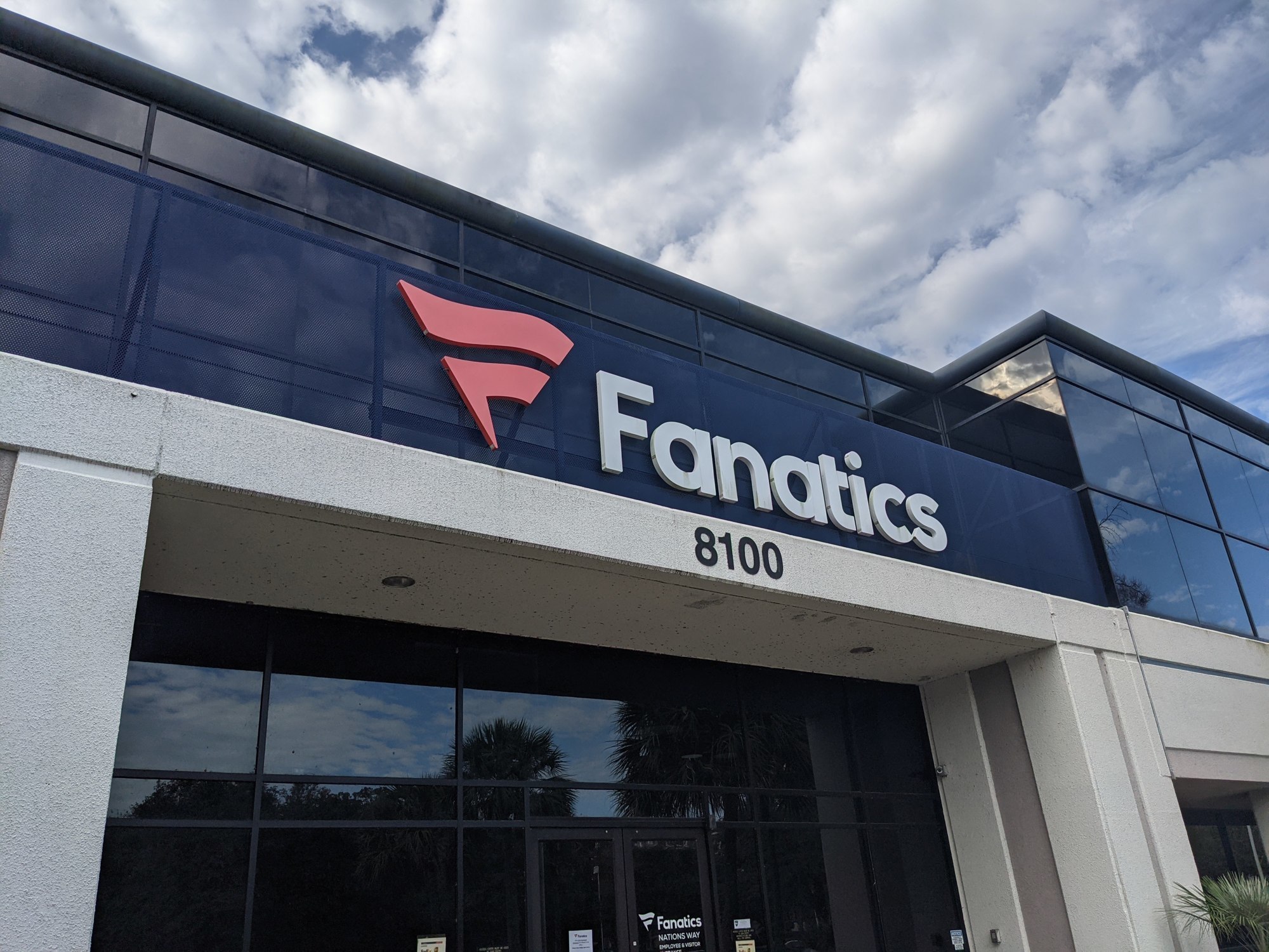 The Fanatics Commerce headquarters is at 8100 Nations Way in Cypress Point Business Park in Jacksonville.
