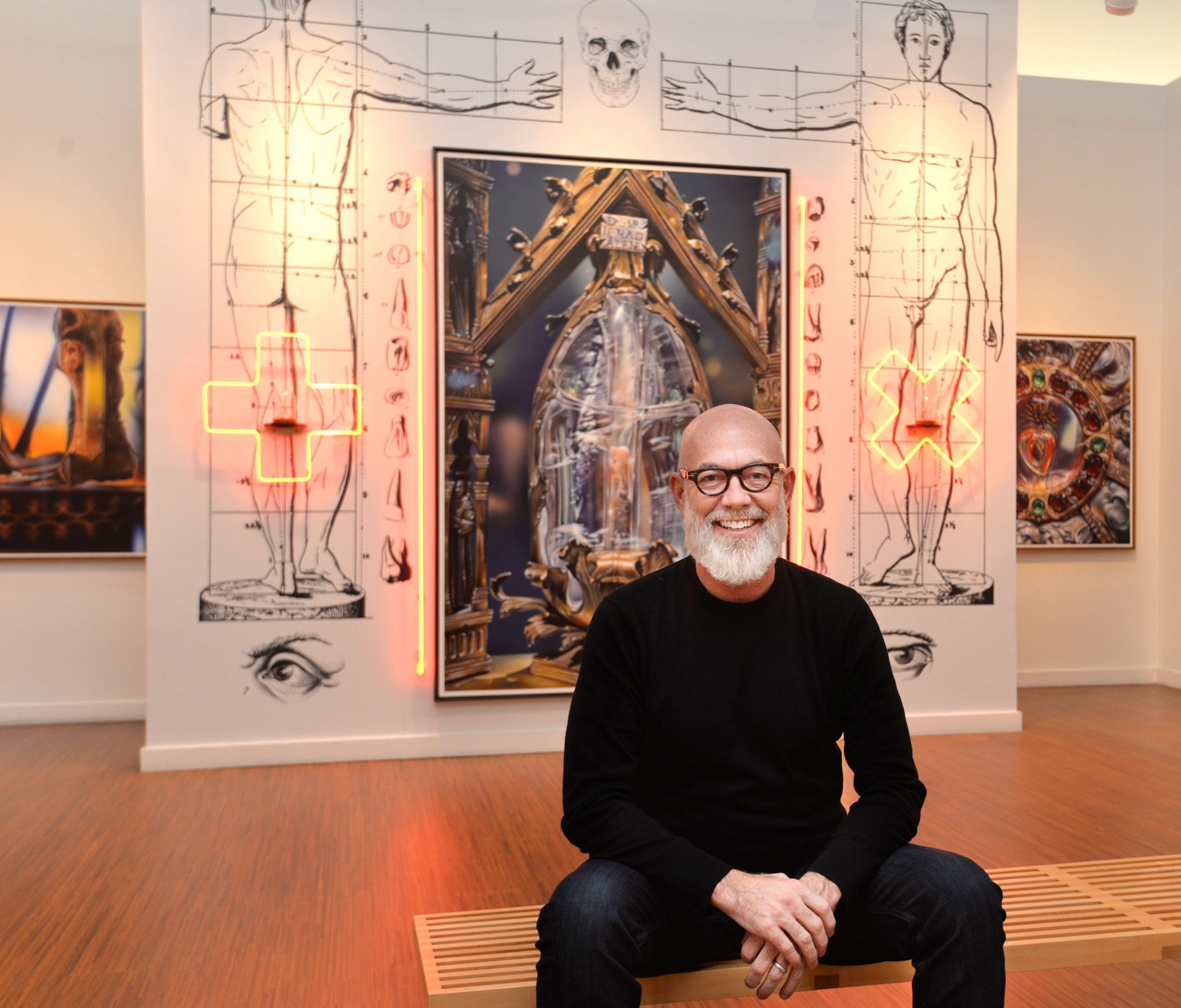 Steve Williams opened Florida Mining – A Gallery of Contemporary Art in the front lobby of the Harbinger building. (Photo by Dede Smith)