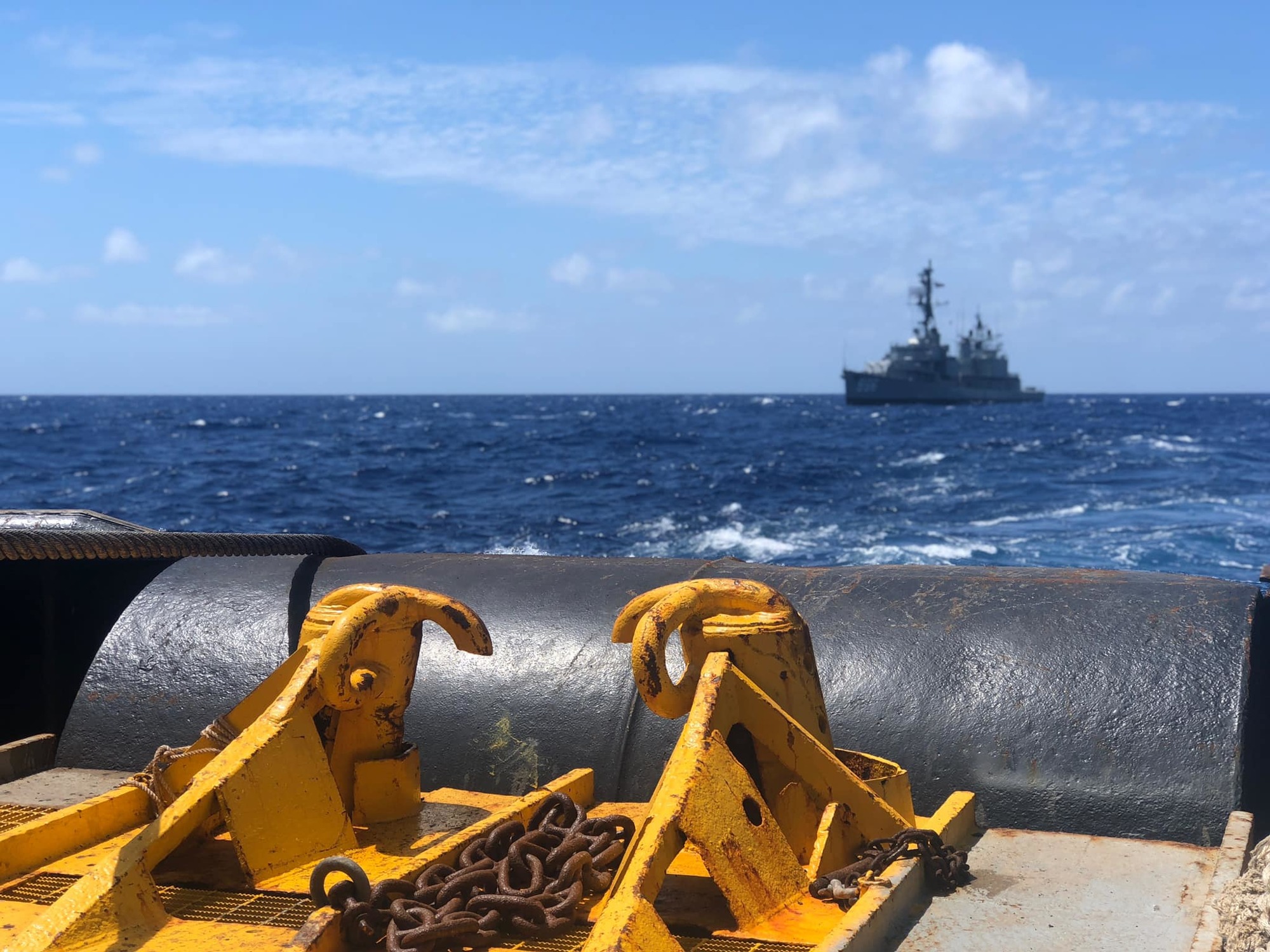 The USS Orleck at tow near Key West.