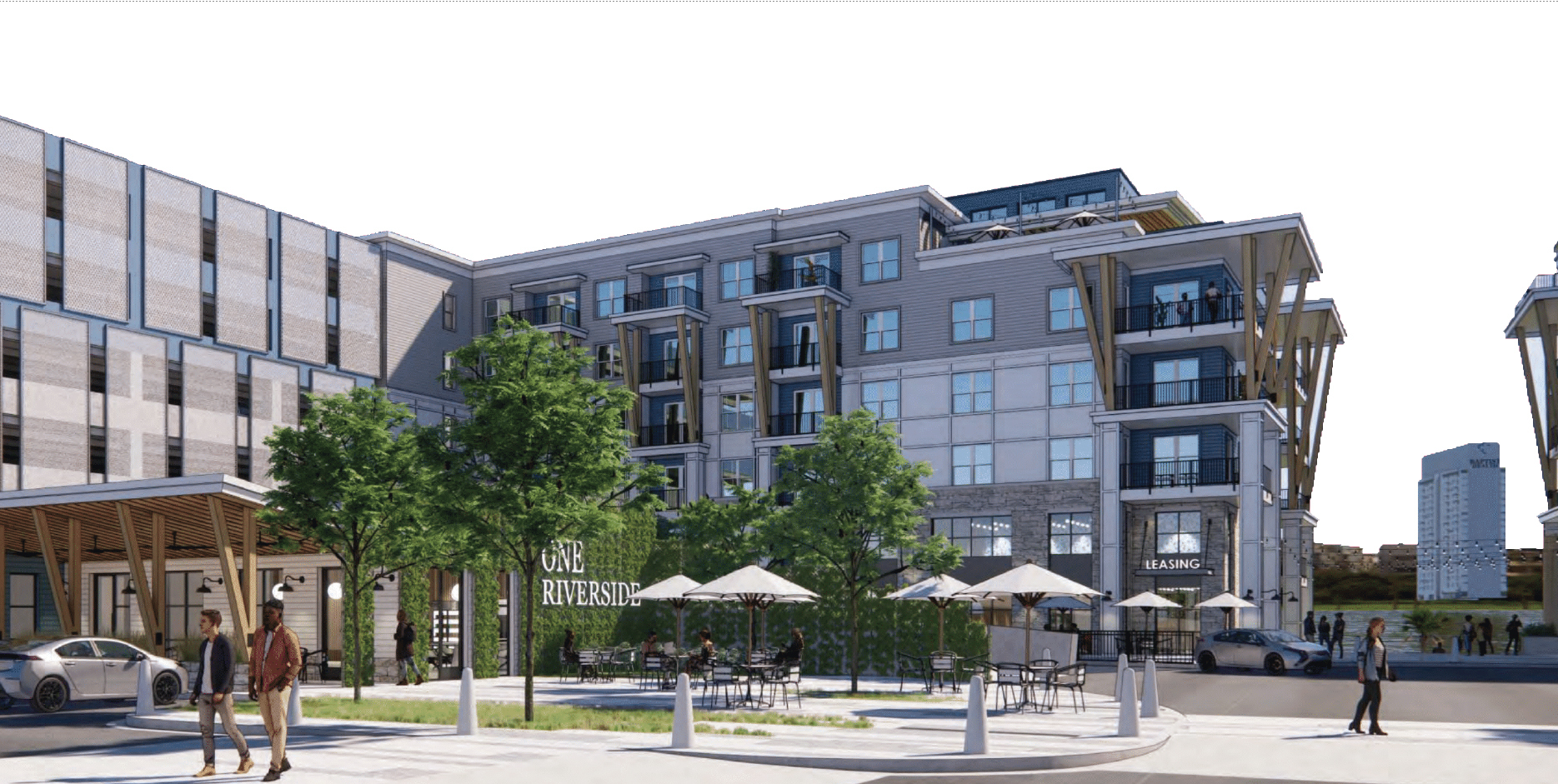 One Riverside is a mix of apartments and retail.