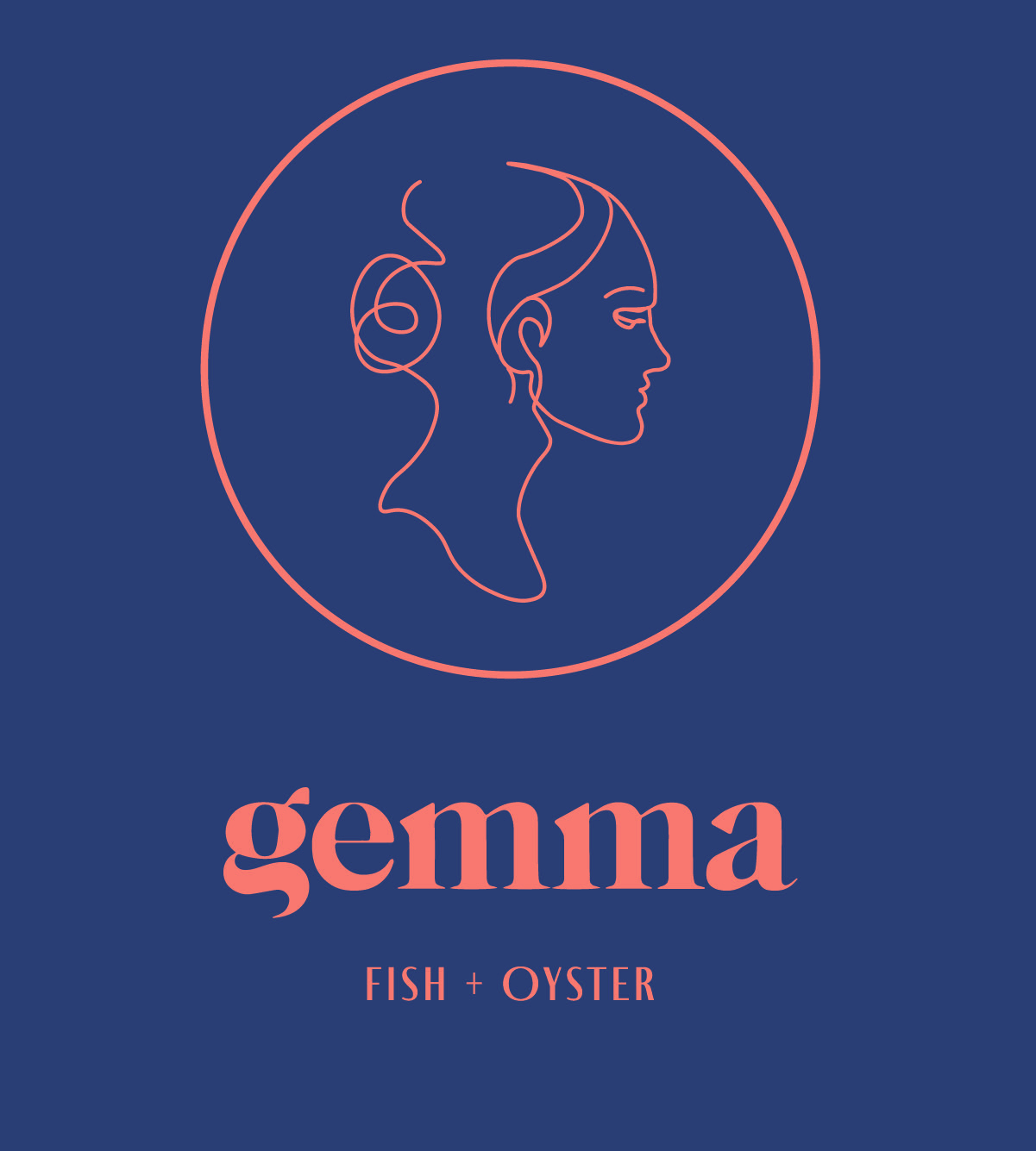 The logo for Gemma Fish + Oyster. The Cooneys, who are expecting their fifth child, a son, plan to use the name for a future daughter.