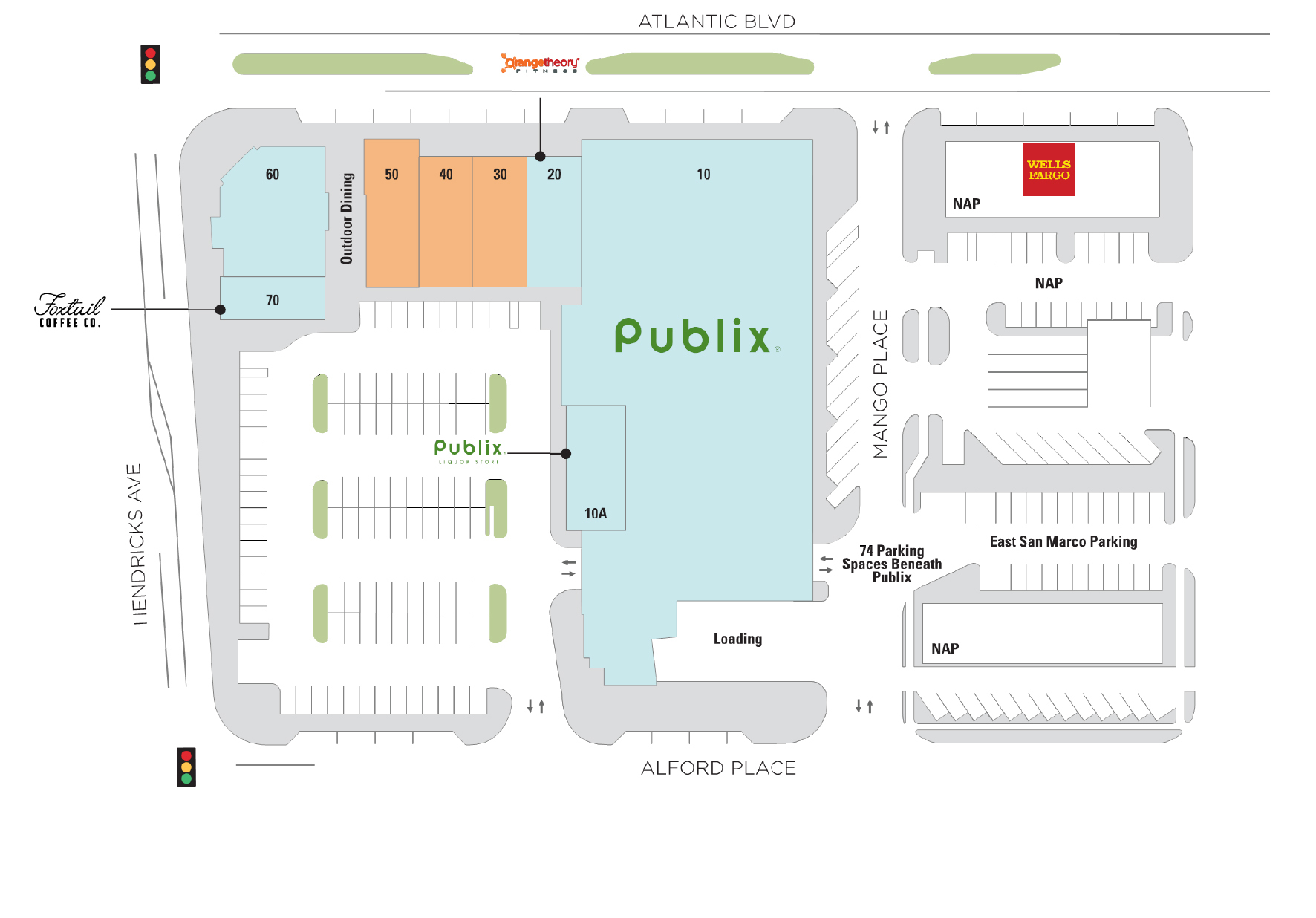 A map of East San Marco. Gemma Fish + Oyster is taking the spot labeled No. 60.