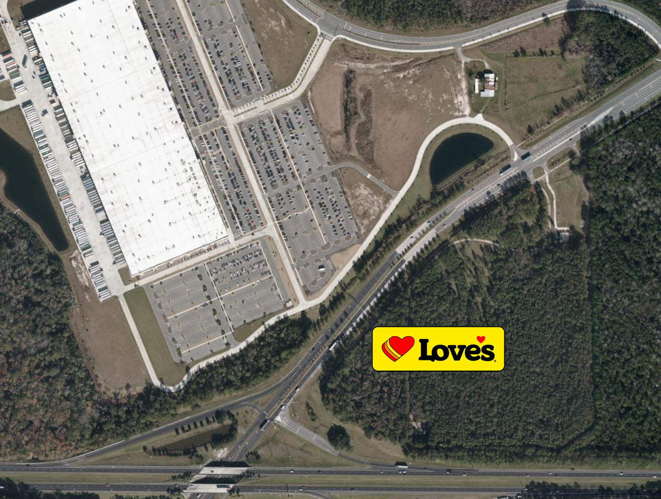 The  Love’s is across the street from the Amazon fulfillment center near Jacksonville International Airport.