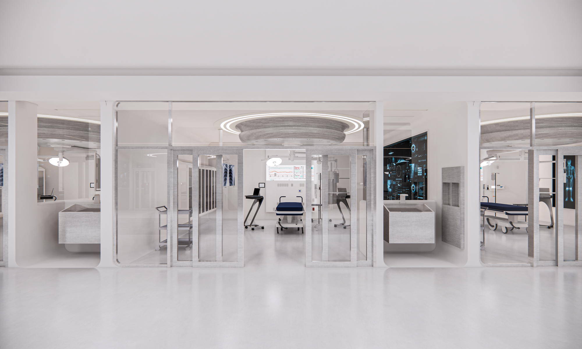 An artist's rendering of the trauma room at the center.