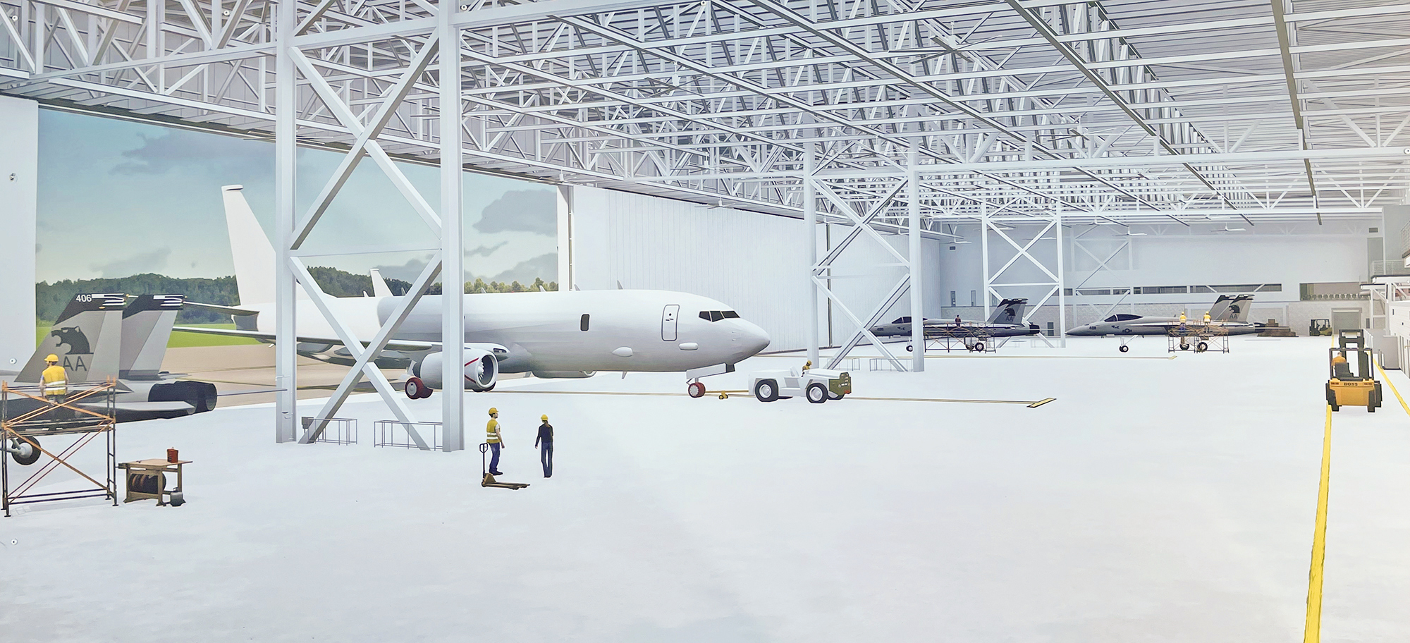 The 365,623-square-foot hangar has a construction cost of $101.9 million.