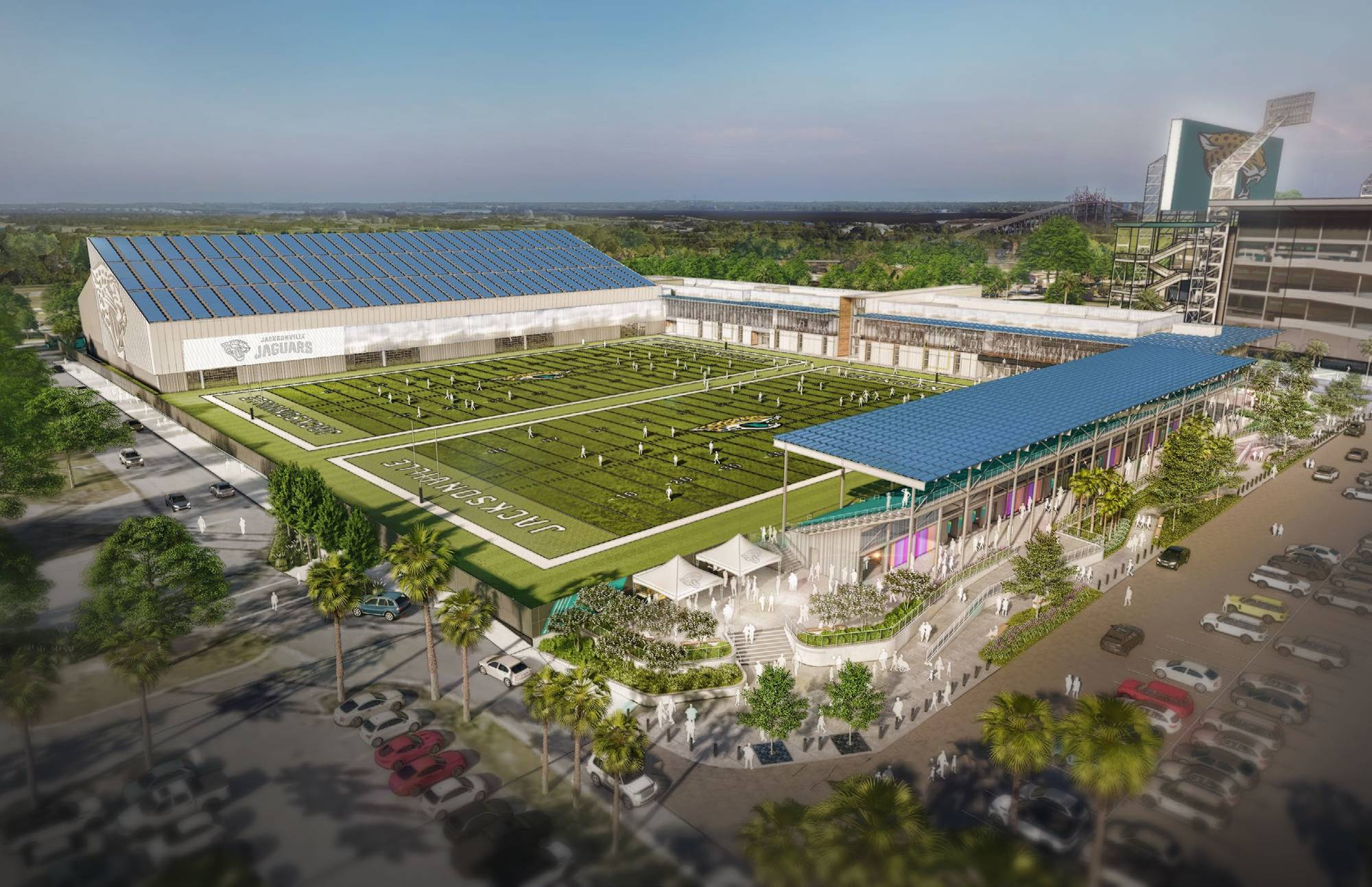 The Sports Performance Center under construction near TIAA Bank Field.