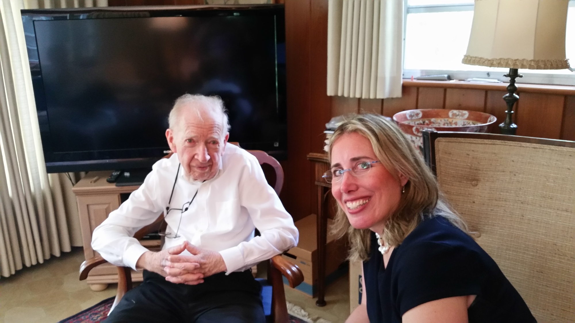 Courtesy photo. Marie Selby Botanical Gardens founder Dr. Carl Luer with President and CEO Jennifer Rominiecki.