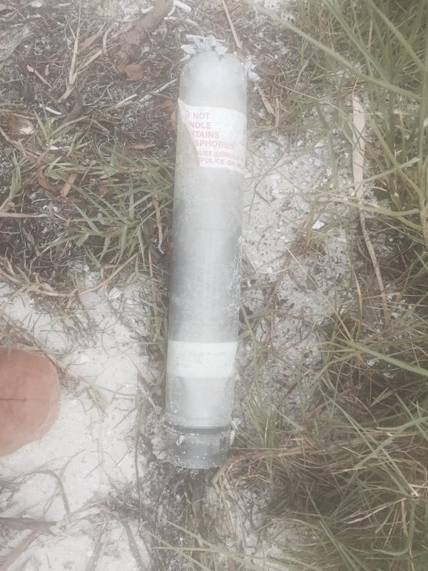 The flare was identified as a Mark 25 military flare, also called a Mk25 Marine Marker. Photo courtesy Sarasota County Sheriff's Office.