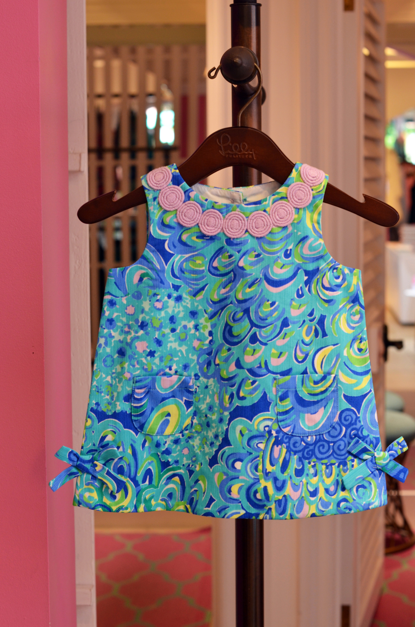 Pregnant women love buying baby clothes — and what is better than a tiny Lilly dress? Baby Lilly Shift in Lillys Lagoon, $48, at Lilly Pulitzer St. Armands Circle