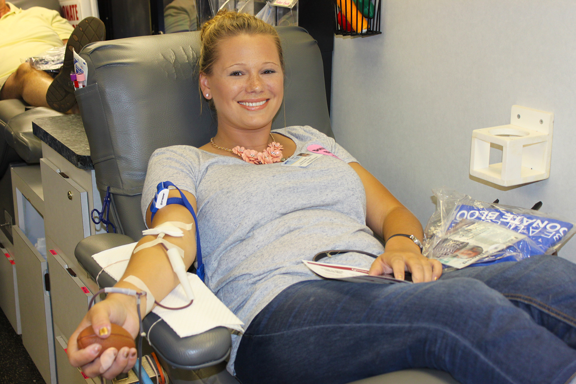 Alyssa Holst was one of 90 donors to give blood recently at Manatee Technical College.