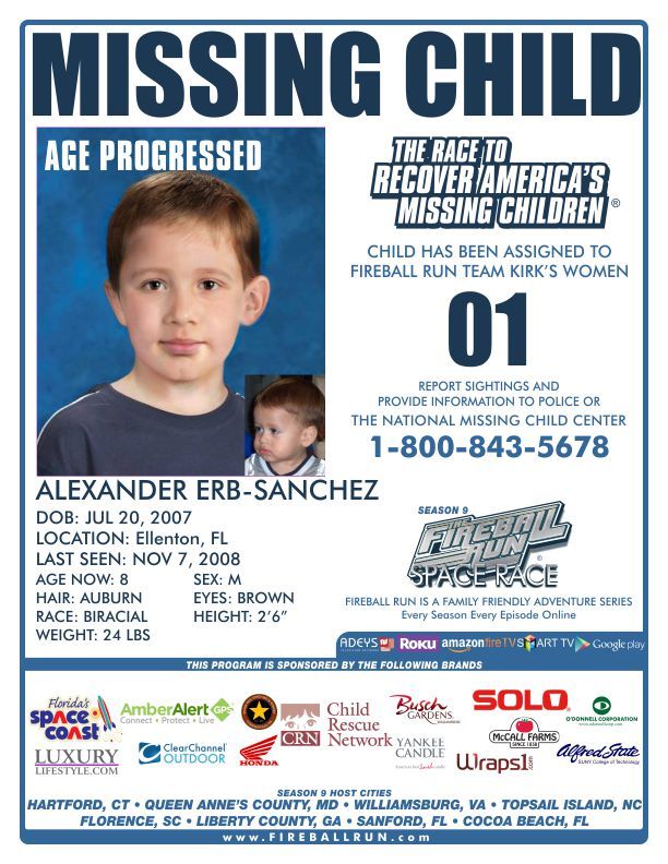 Alexander Erb-Sanchez has been missing since Nov. 7 , 2008 from Ellenton.