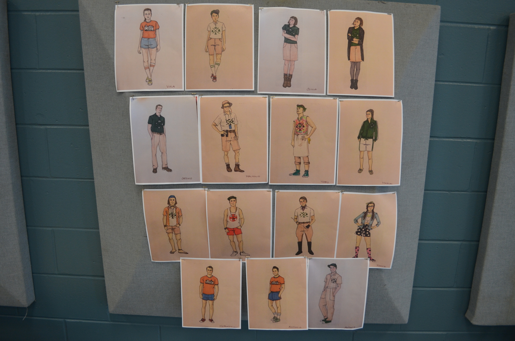The 45-minute production, which will be performed to thousands of high school students throughout Florida, is set in a modern day summer camp. Here are sketches of the cast's costumes.
