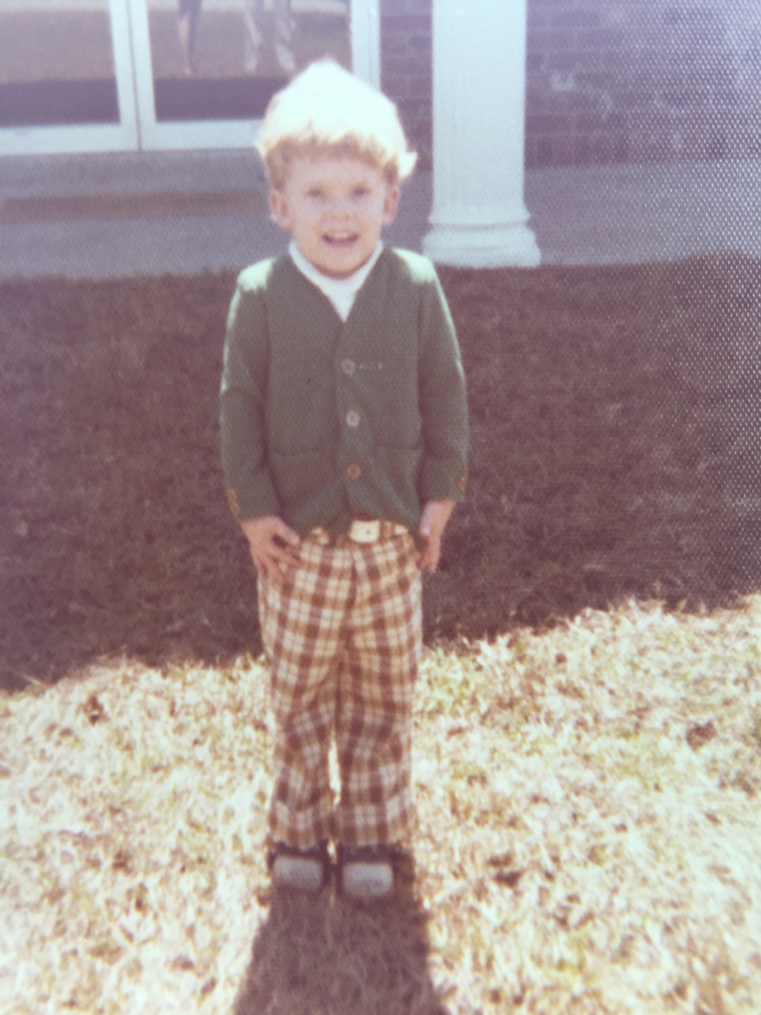 Although Masengale received his first adult pair of crazy pants in 2012, he recently found this photo of himself at age 4 with some fairly crazy plaid pants. 