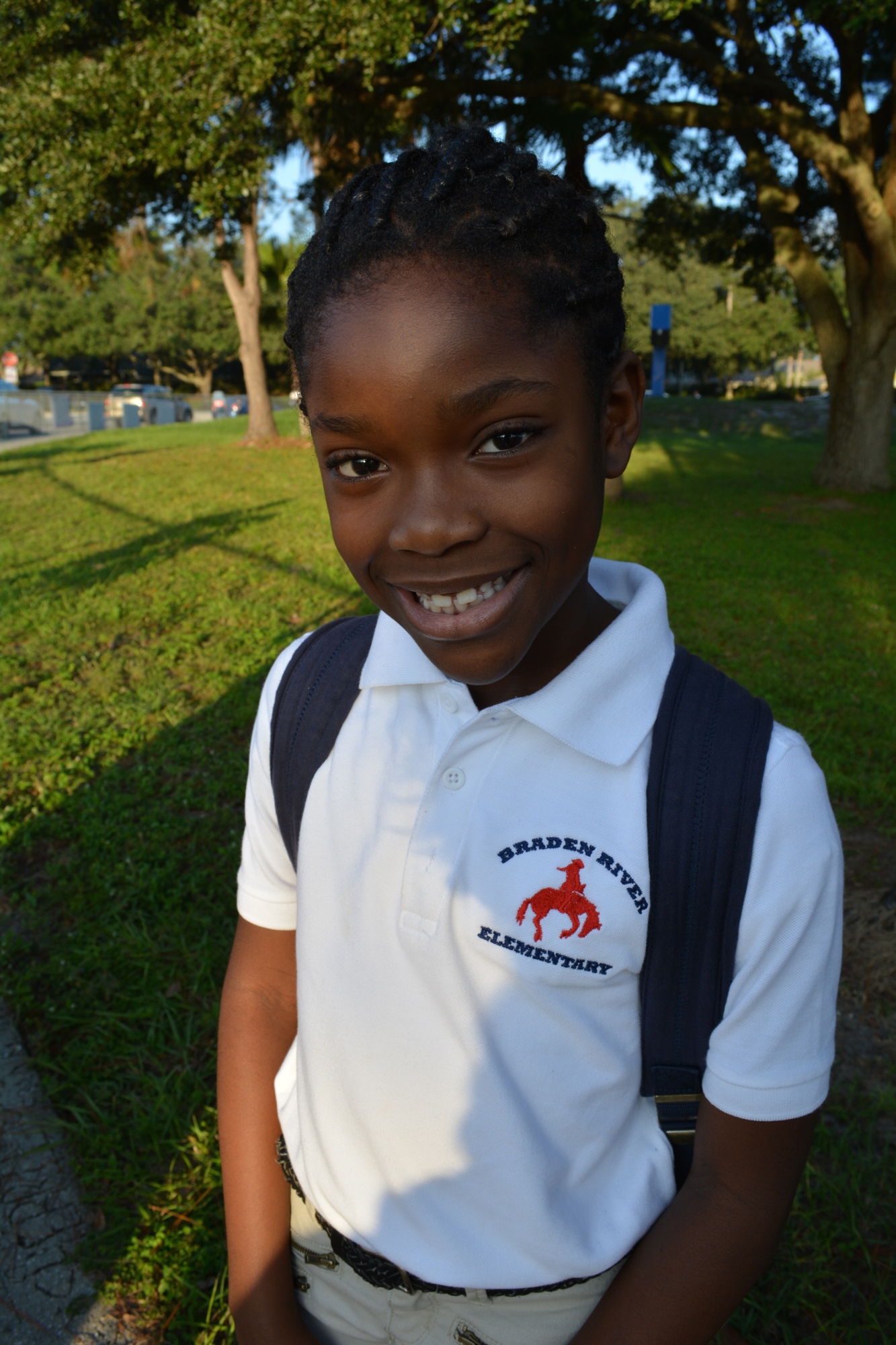Jassee Alexis, 7 enjoys walking with friends.