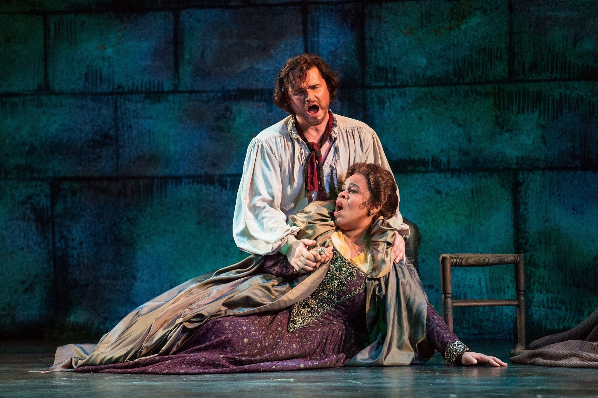 Tenor Kirk Dougherty as Manrico and soprano Reyna Carguill as Leonora in Verdi's 
