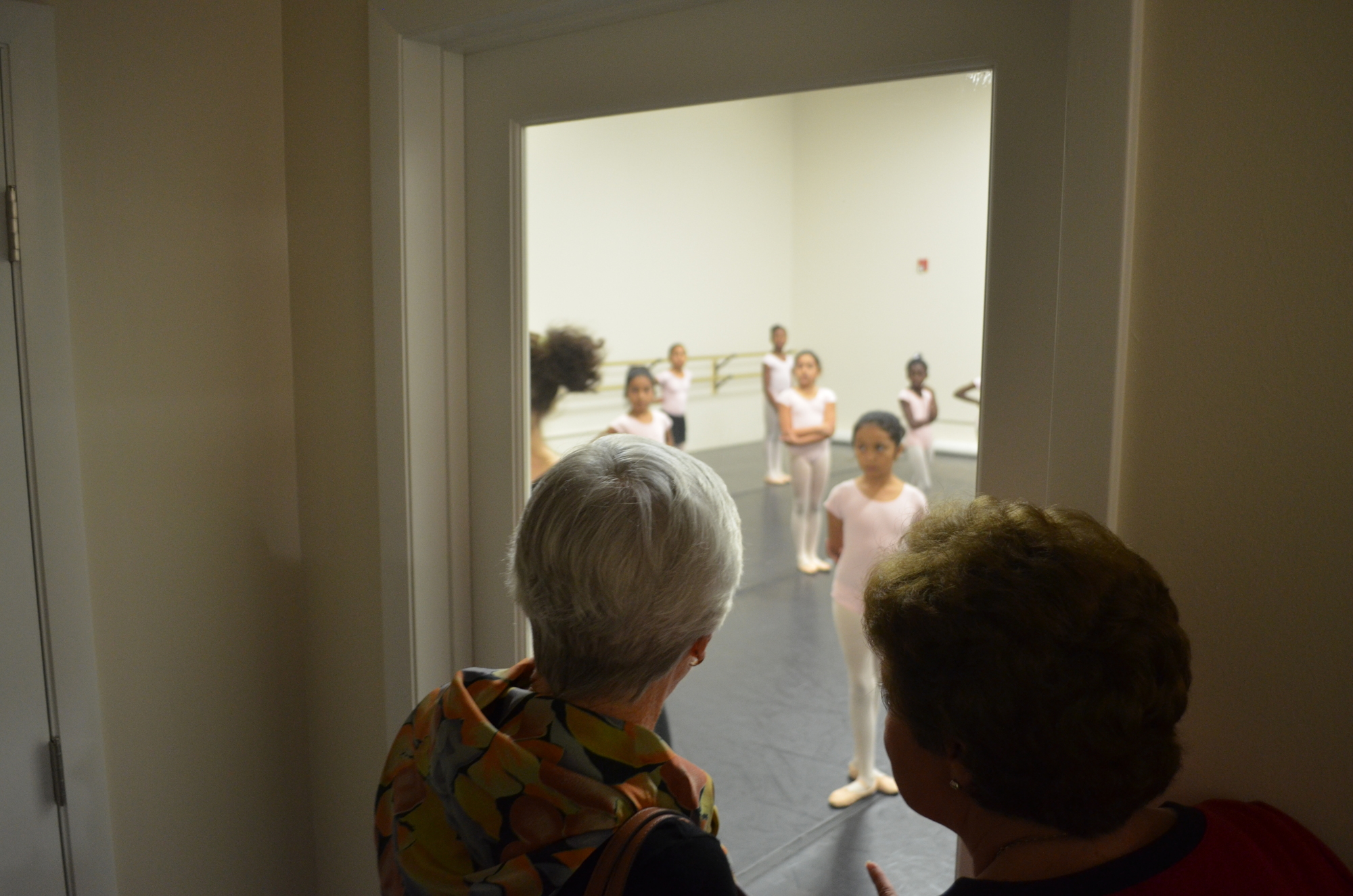 Sarasota Ballet and DNG supporters take a peek into the new and improved studio space for DNG students.