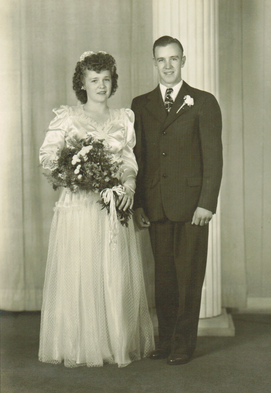 Courtesy photo. Lorrain and Lloyd Skutt on their wedding day in 1945.
