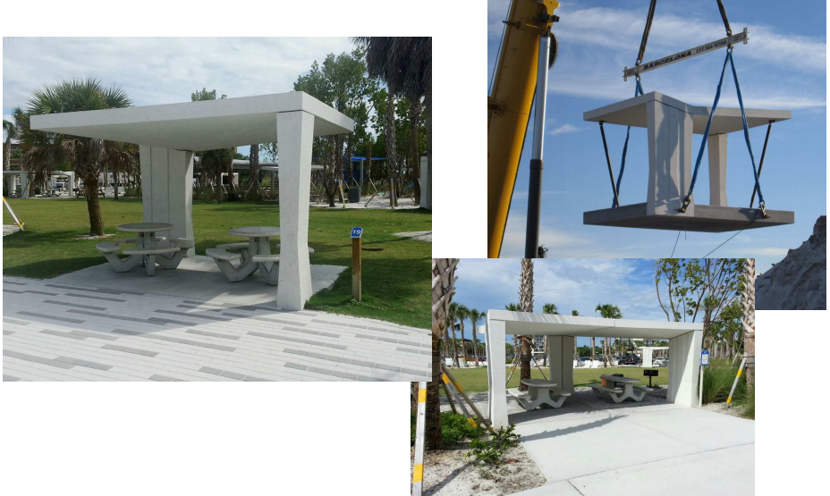 Images from a county presentation of the precast concrete shelters.