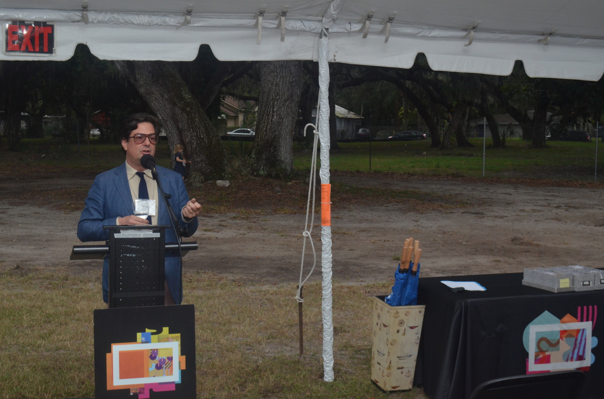 Filmmaker, screenwriter and producer Roman Coppola was on hand to commemorate the ground breaking. Coppola helped design the technical aspects of the facility.