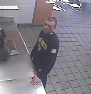The alleged robber was caught on camera at Taco Bell. Photo courtesy of the Manatee County Sheriff's Office.