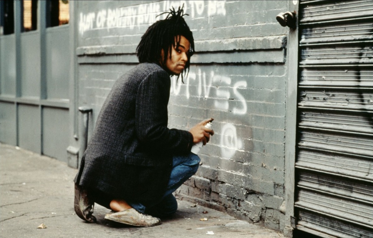 Wright as real life neo-expressionist artist Jean-Michel Basquiat in 