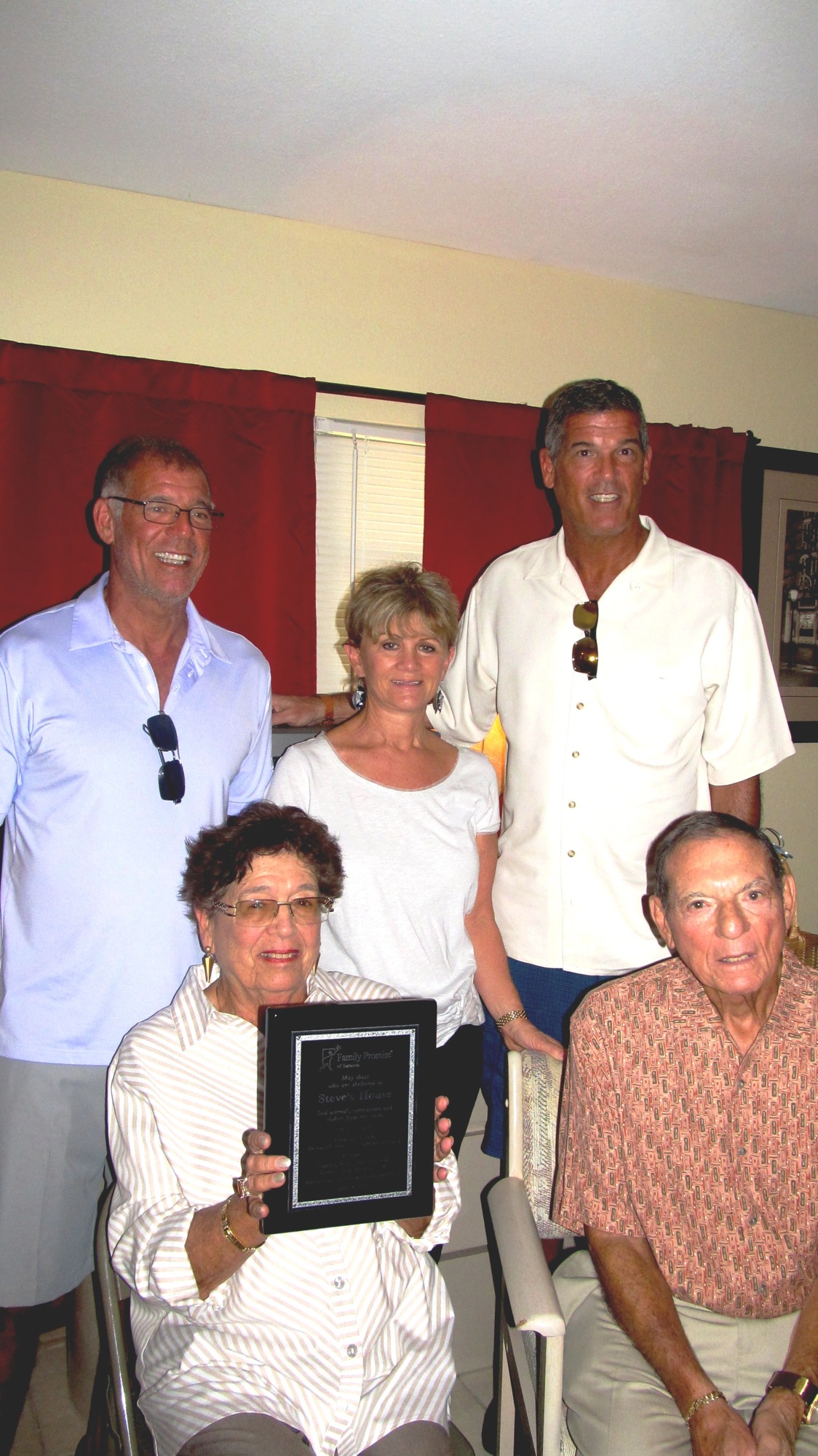 The Pelletz family: Betty and Stanley Pelletz with their children, Marc Pelletz and Carmen and David Pelletz, received a plaque in April to remember the late Steve Pelletz.