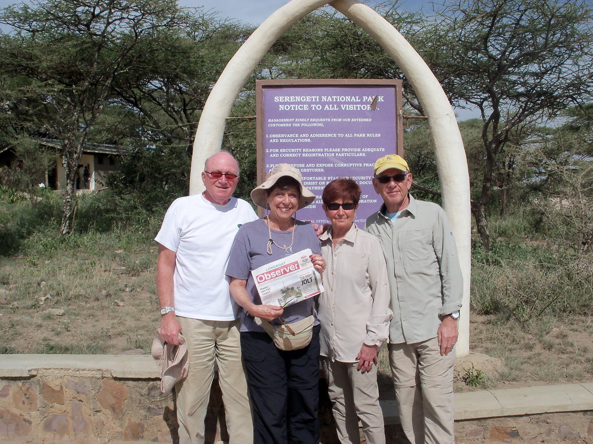 Longboat Key residents Robert Israeloff, Bonny Israeloff, Karen Bernstein and Tom Bernstein went on safari in Tanzania and Kenya, Africa, and visited Serengeti National Park in Tarangire, Tanzania.
