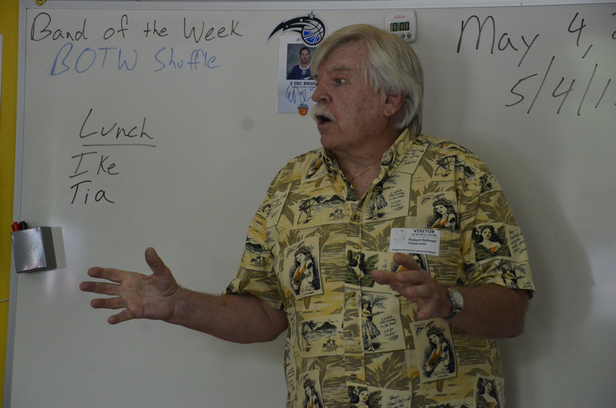 Retired sentinel Robert Rehmer warned students to be respectful at the Tomb monument.