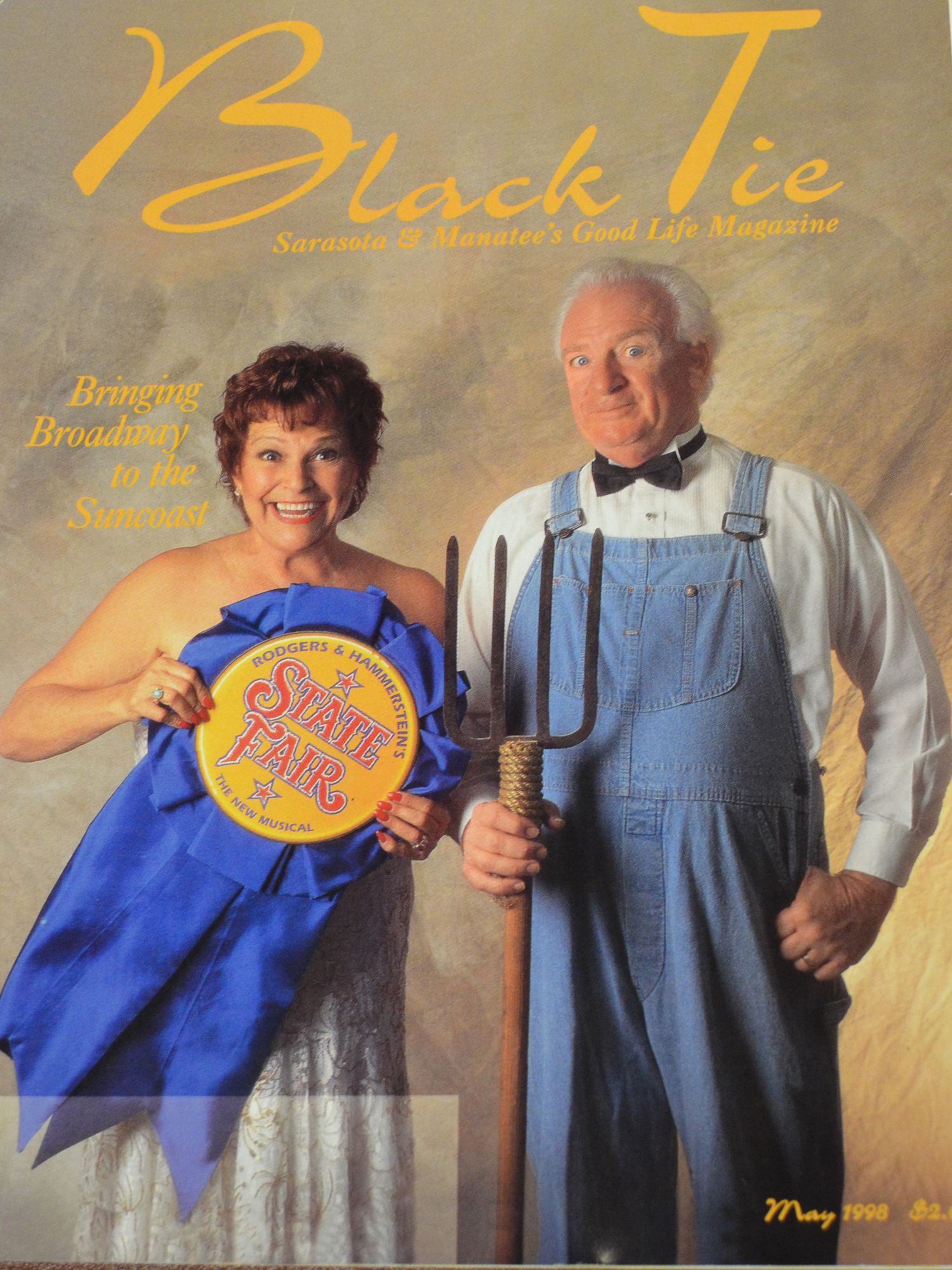 Roberta MacDonald Turoff and Bob Turoff on the cover of Black Tie magazine.