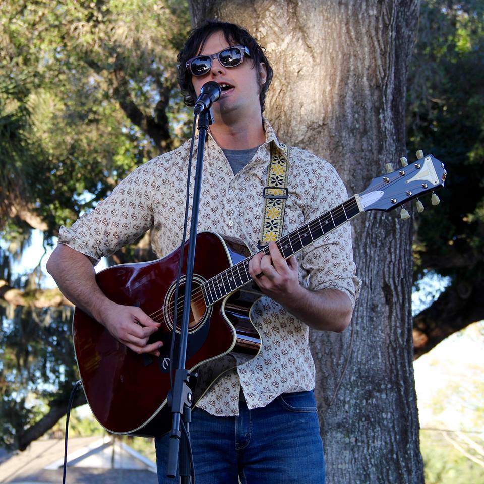 Ryan O'Neill performs in downtown Sarasota at Rockin' the Vote for Bernie. Photo by Eddie Midler.