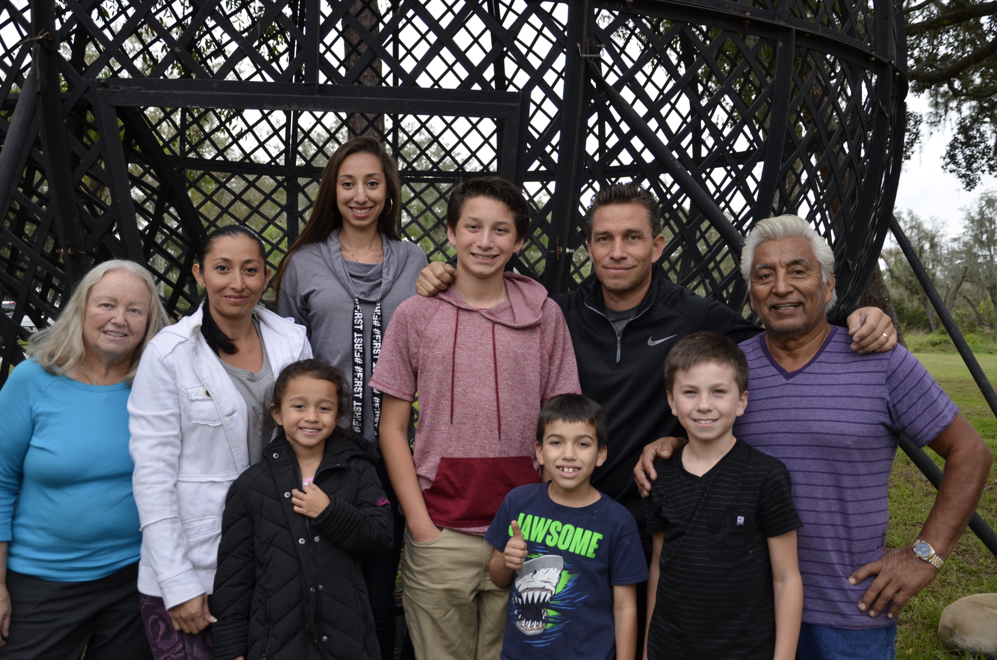 Back row: Linda, Arcelia, Cyndel, Volorian, Ricardo and Victor Flores. Front row: Ziana and cousins Victor and Giovanni Flores.