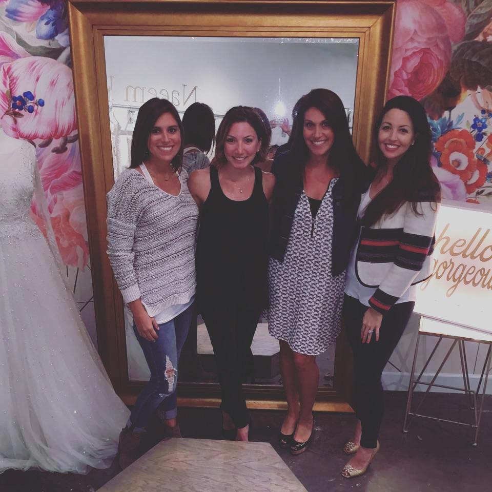 Rachel Palladino, Nicole Mei, Lea Mei and Diana Buchanan at Blush Bridal Boutique.