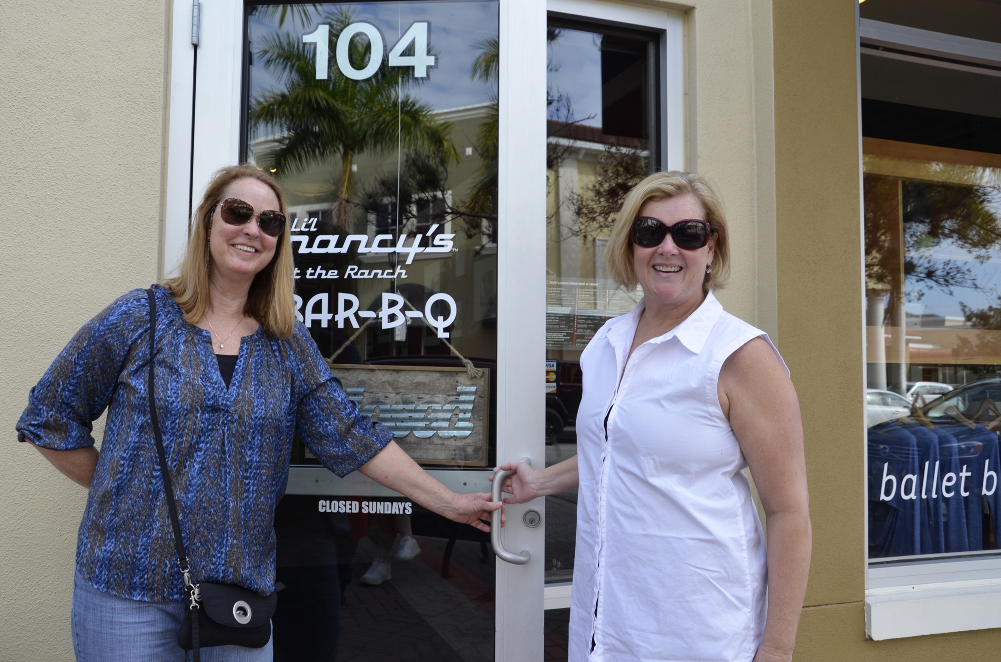 Nancy Krohngold's friends, Melissa Dunlap and Susan Mitchell, were determined to be the first in their friend's new location.