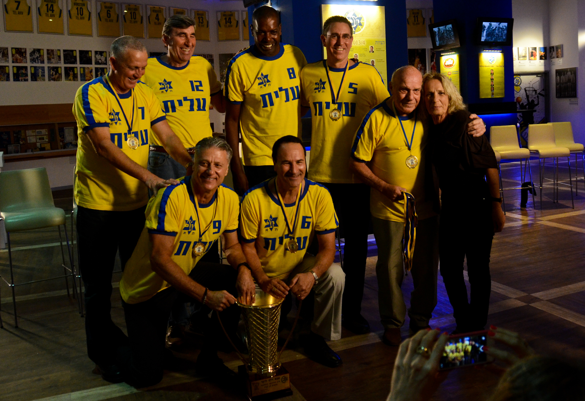 Members of the 1977 Maccabi Tel Aviv team reunited to be interviewed for the film.