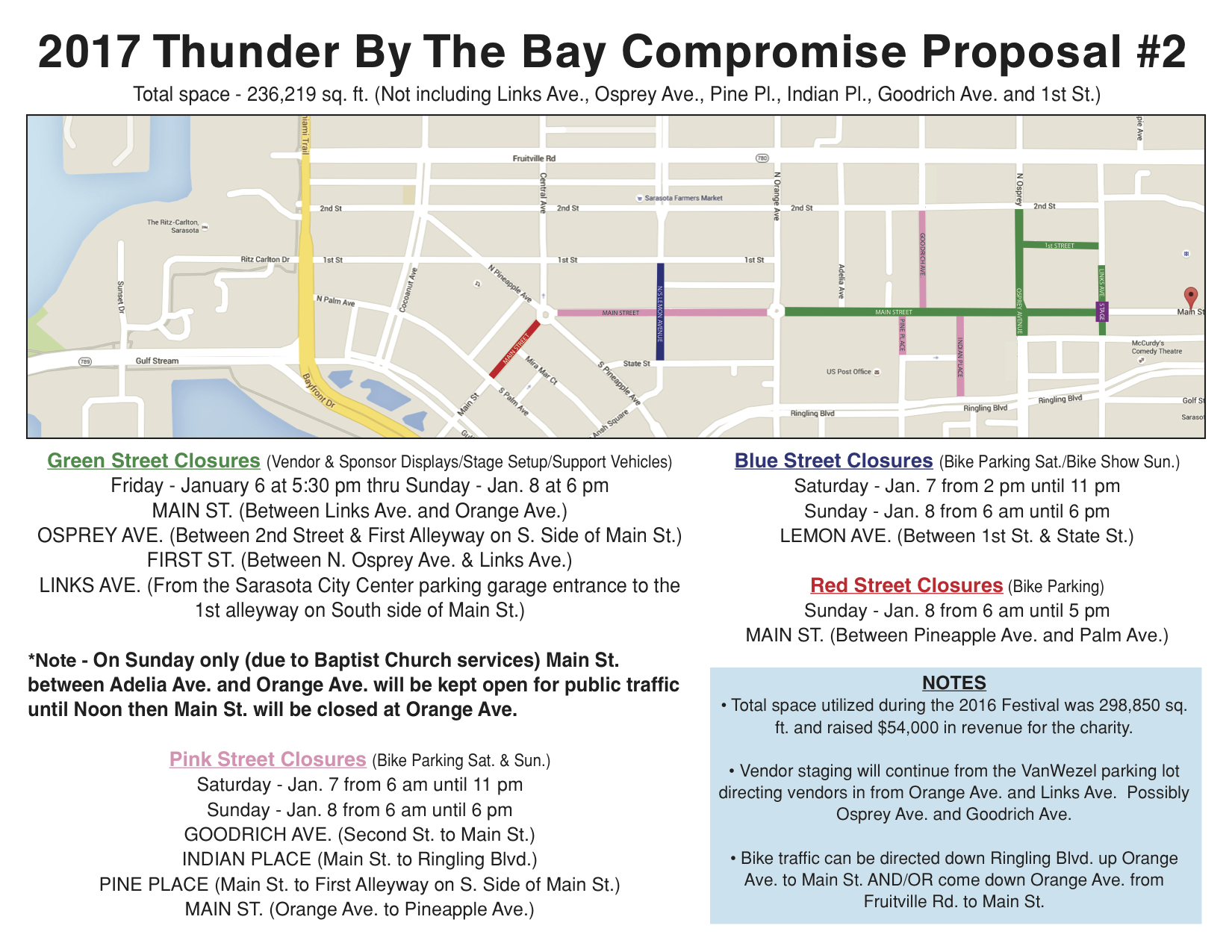 Thunder by the Bay organizer Lucy Nicandri submitted this map outlining a new configuration for the motorcycle festival.