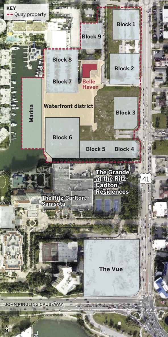 The developers of the Sarasota Quay property are submitting a conceptual site plan that will be fleshed out over the next several years.