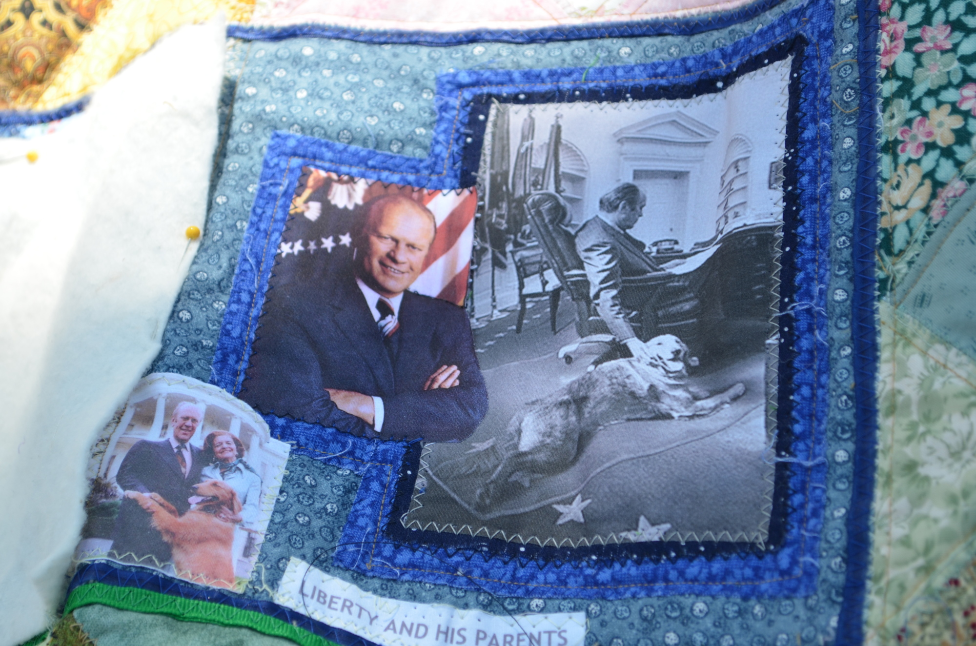 A square for President Gerald Ford and his dog Liberty.