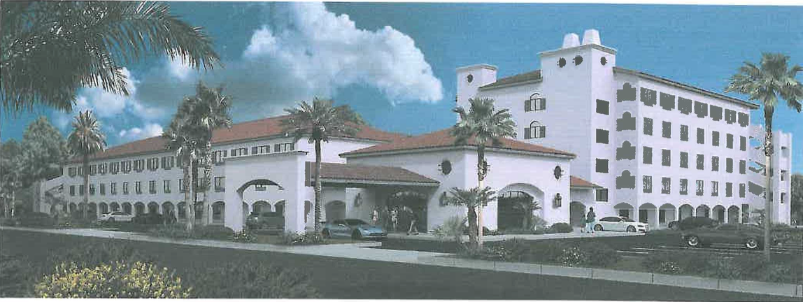 The development application for the hotel site included this building rendering.