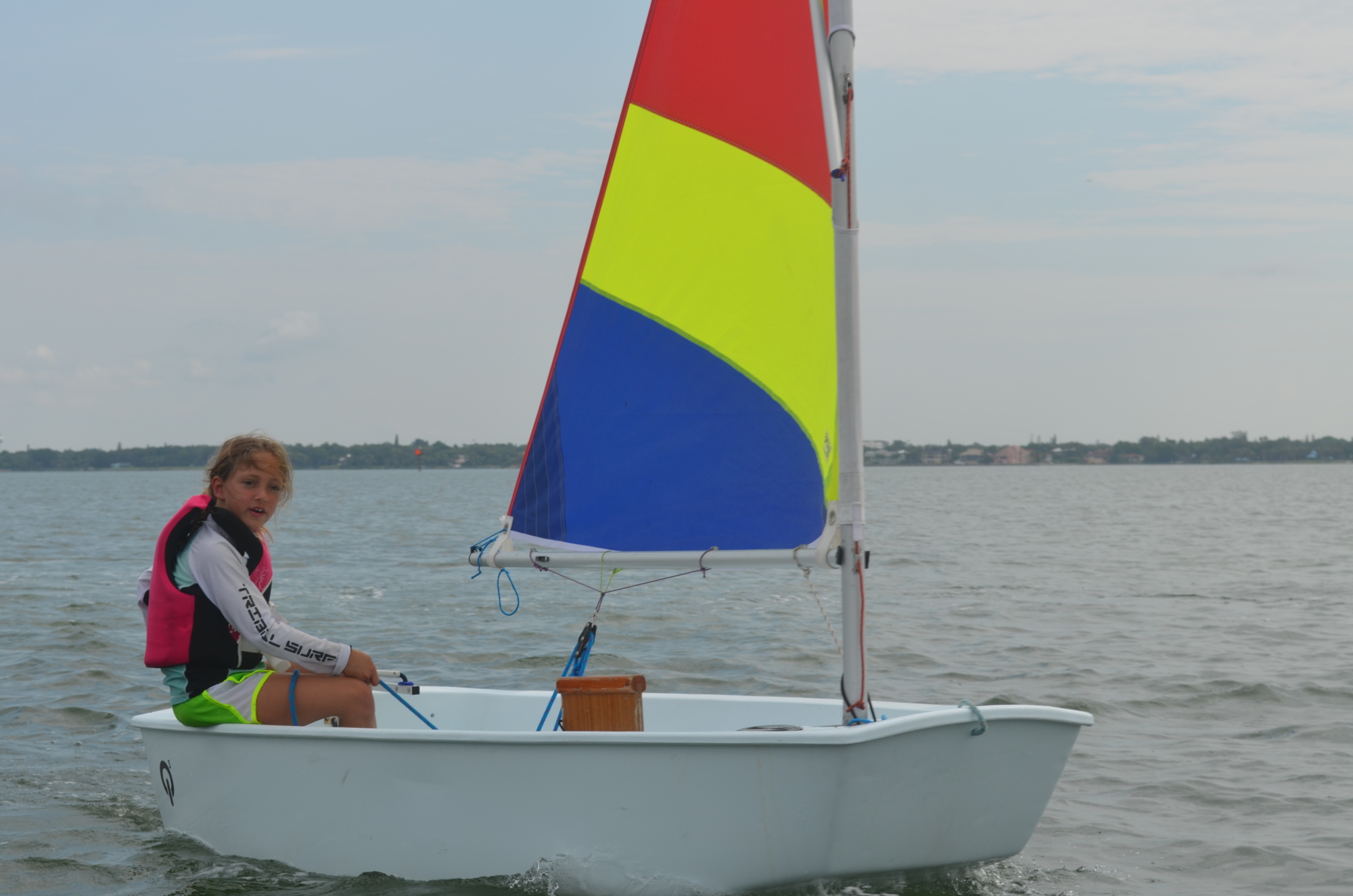 Teagan Munce, 7, at last year's Sarasota Youth Sailing Program summer camp.