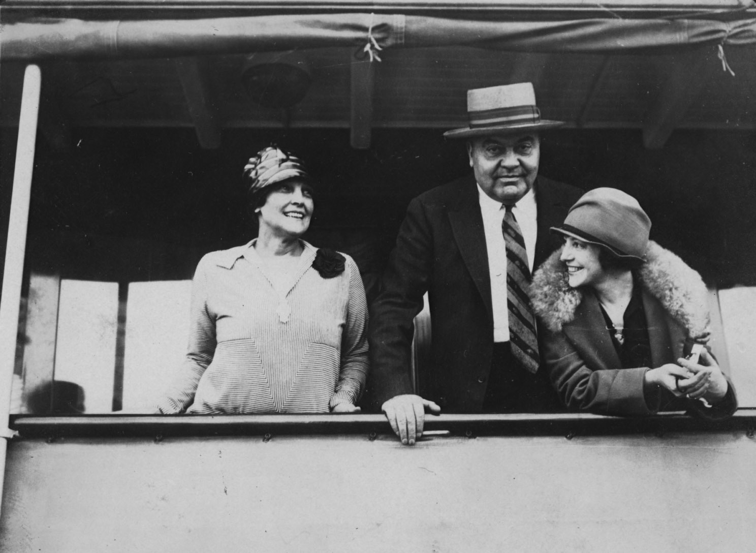 John and Mable Ringling and a friend aboard the Zalophus