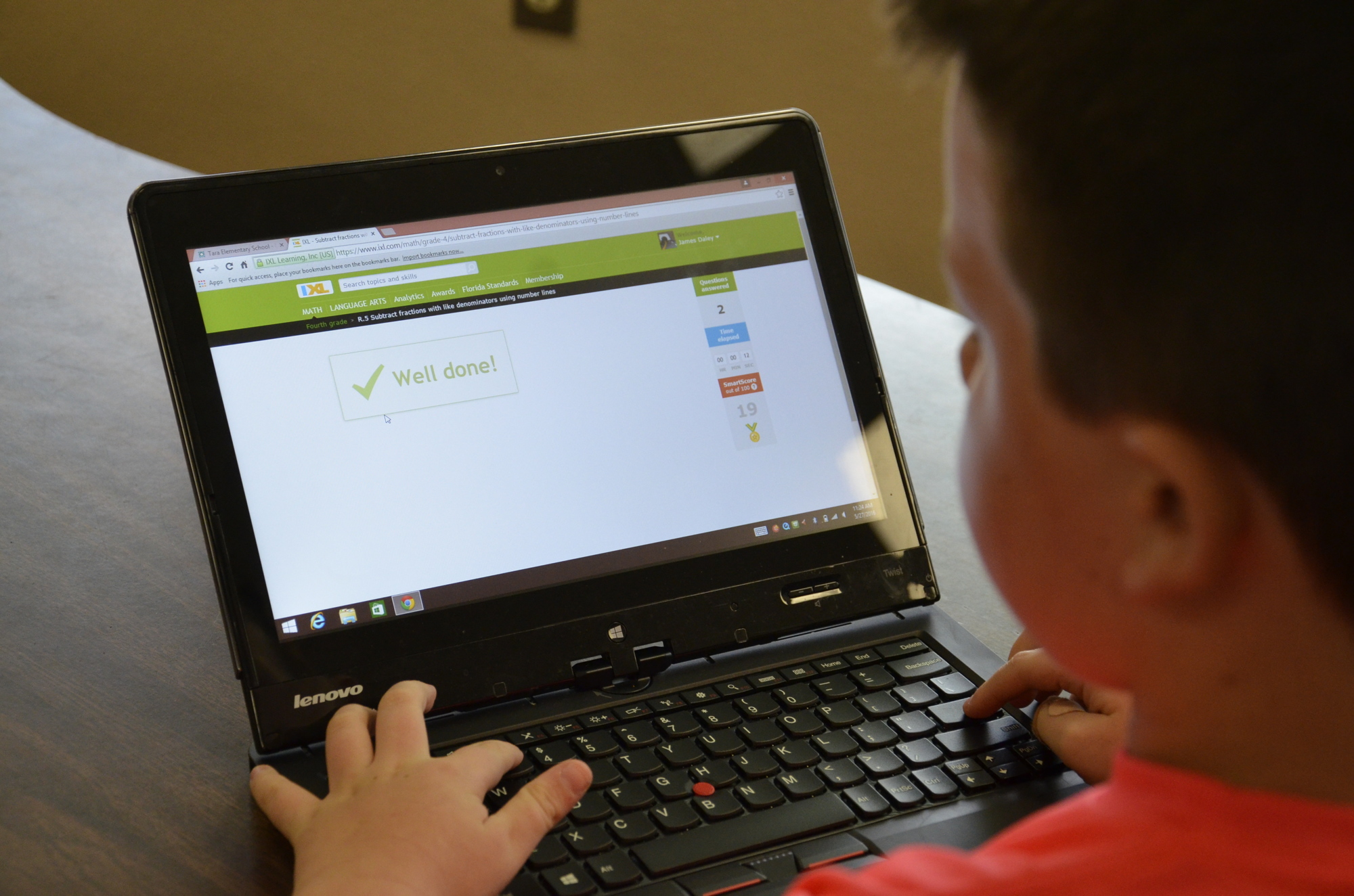 Jimmy Daley shows an example of an IXL Learning question. 