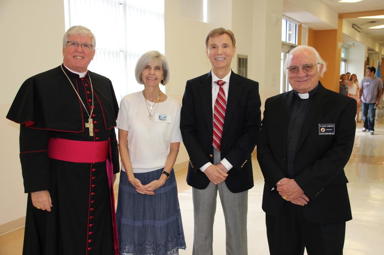 Courtesy photo. Bishop Frank Dewane, Ann Crowley, Louis Zazarino and the Rev. Fausto Stampiglia.