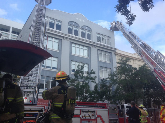 Sarasota County Fire Department responded to calls reporting smoke on the roof of the Crisp Building at 1970 Main Street. Sarasota County Fire Chief Michael Regnier said the fire was quickly extinguished.