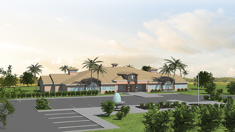 The new $5 million Lakewood Ranch Hospice House will have 12 beds for patients and a centralized nurses station, making it easier for visitors to find staff and collect information. Courtesy rendering.